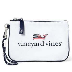 Vineyard Vines Wristlet NWT Pouch White Flag Whale